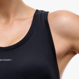 Women’s Ribbed Lycra Tank – Cooling Workout Top – Black – Yoga & Gym Activewear