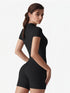 Sleek Compression Short-Sleeve Bodysuit - Black