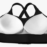 No Bounce Sports Bra – Adjustable Back Crop Top – Black – High Support Training Bra