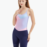 CrewLine Women’s Performance Rowing Zootie with a soft pastel gradient top and navy bottom, designed for durability, flexibility, and rowing performance.