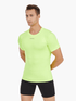 Front view of the Men’s UVTee Lightweight Baselayer by Pontoon in neon yellow, featuring ultra-lightweight technical fabrics, flatlock stitching, and UPF 50+ protection, ideal for rowing and outdoor activities.