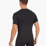 Back view of the Men’s UVTee Lightweight Baselayer in black, emphasizing its seamless construction, advanced UV protection, and lightweight fabric for intense rowing sessions.