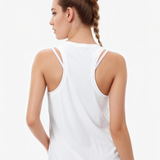 Women’s Summer Training Tank – Ribbed Fit – White – Lightweight & Breathable