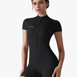 Sleek Compression Short-Sleeve Bodysuit - Black