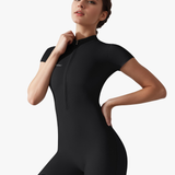 Sleek Compression Short-Sleeve Bodysuit - Black