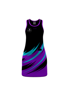 Round Neck with T-Back Netball Dress - Blaze Burst (9 items)