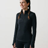 Women’s Breeze Mesh Quarter Zip – Lightweight Performance Top – Black