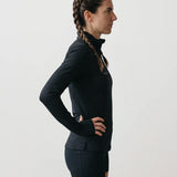 Women’s Breeze Mesh Quarter Zip – Lightweight Performance Top – Black