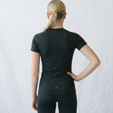 Women’s Rowing Baselayer UV Tee – Short Sleeve – SolarShield (Black)