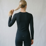 Women’s Rowing Baselayer UV Tee – Long Sleeve – SolarShield - Black
