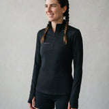 Women’s Breeze Mesh Quarter Zip – Lightweight Performance Top – Black