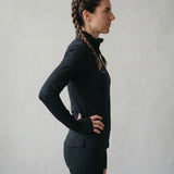 Women’s Breeze Mesh Quarter Zip – Lightweight Performance Top – Black