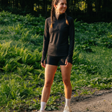 Women’s Breeze Mesh Quarter Zip – Lightweight Performance Top – Black