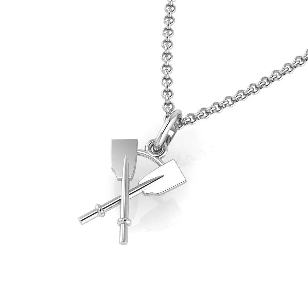 Crossed Oars Pendant - Strokeside Designs rowing gifts - rowing jewellery