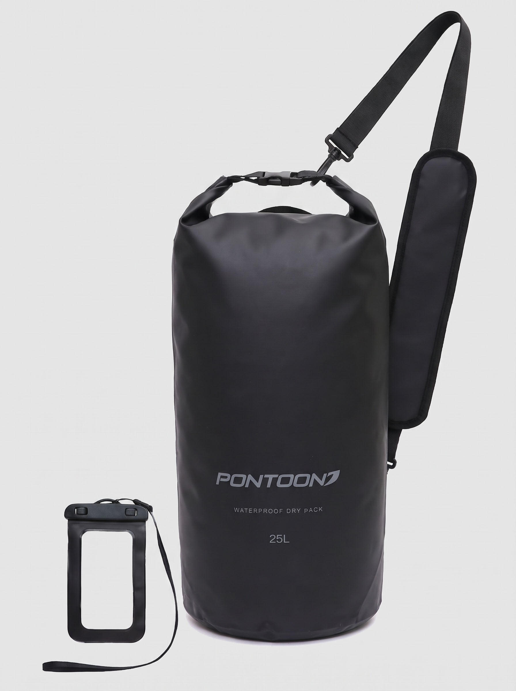 Pontoon 25L Waterproof Dry Pack, Black, view 3