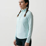 Women’s Breeze Mesh Quarter Zip – Quick-Dry Activewear – Light Green
