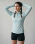 Women’s Breeze Mesh Quarter Zip – Quick-Dry Activewear – Light Green
