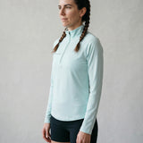 Women’s Breeze Mesh Quarter Zip – Quick-Dry Activewear – Light Green