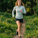 Women’s Breeze Mesh Quarter Zip – Quick-Dry Activewear – Light Green