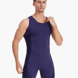 Angled front view of the Pontoon Performance AIO, highlighting its moisture-wicking fabric, minimalist design, and ergonomic fit for competitive rowers.