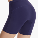 Back view of the Premium Osmotec Lycra Rowing Shorts, or rowing trou, in navy, emphasizing the lined seat under the sit bones for enduring comfort and exceptional fit for rowers.