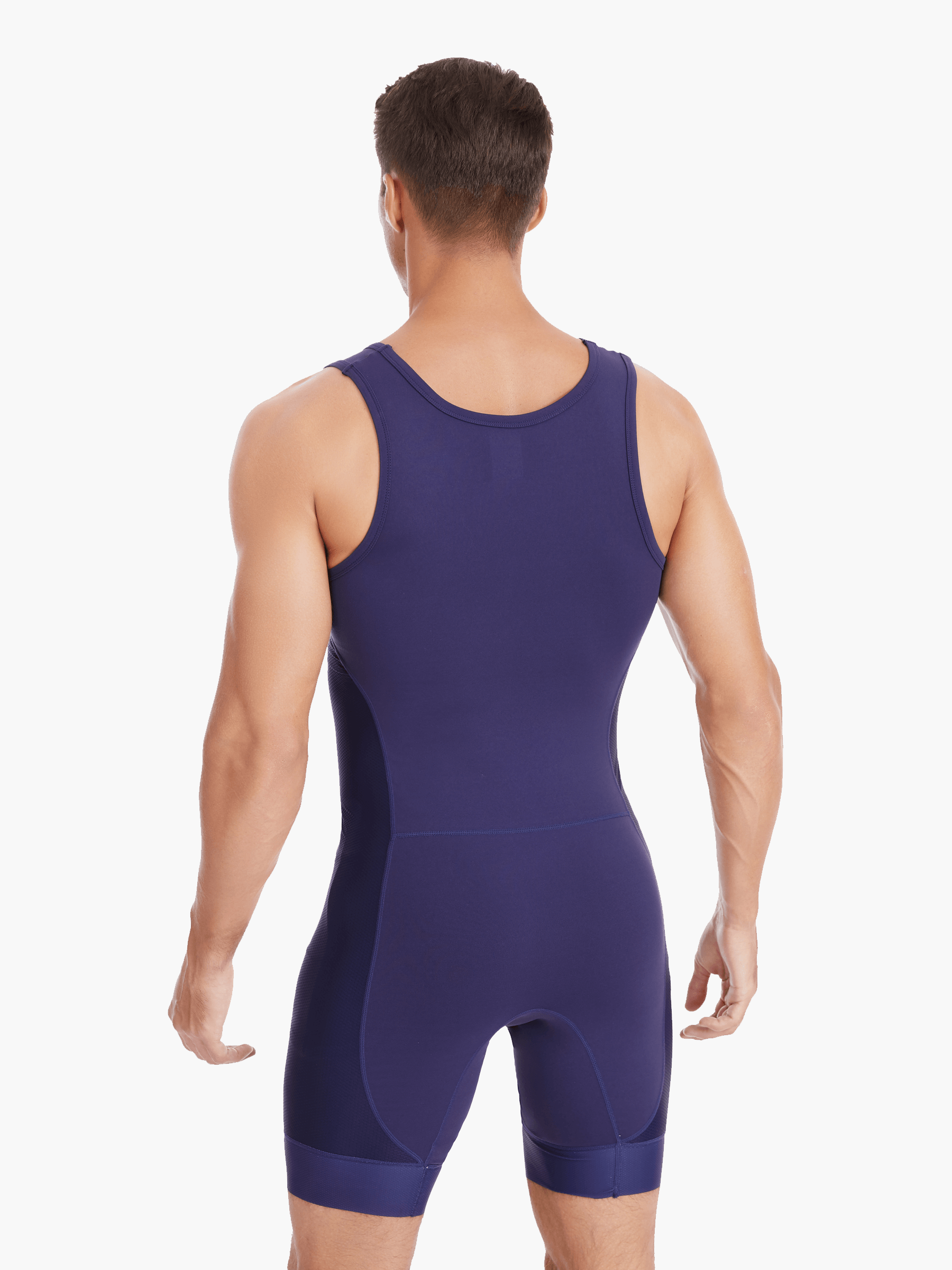 Back view of the Pontoon Performance Zootie, featuring over-the-shoulder straps, flatlocked seams, and a seamless design for maximum comfort during rowing.