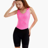 HighViz Women’s Reflective Rowing Suit showing the bold pink reflective top, black bottom, and silicone-infused cuffs for a secure fit