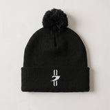 Pom Pom Beanie - Black