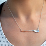 a rowing necklace showing a full oar - ideal gift for rowers