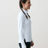 Women’s Sport Quarter Zip – Mesh Training Top – White – Lightweight Fit