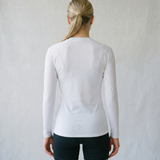 Women’s Rowing Baselayer UV Tee – Long Sleeve – SolarShield (White)