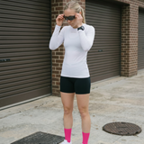 Women’s Rowing Baselayer UV Tee – Long Sleeve – SolarShield (White)