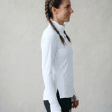 Women’s Sport Quarter Zip – Mesh Training Top – White – Lightweight Fit