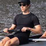 Men’s Rowing Baselayer Tee – Short Sleeve – SolarShield – Black UV Top