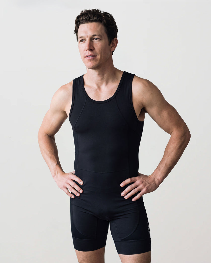 Men’s Rowing Unisuit – Standard Fit – Black – Performance Lycra All-in-One