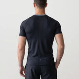 Men’s Rowing Baselayer Tee – Mesh Panel – Short Sleeve – Black UV Top