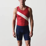Men’s Rowing Unisuit – Varsity Sash – Carmine Red and Ivory