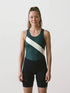 Ladies Rowing Unisuit – Varsity Sash – Forest Green and Ivory