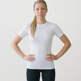 Women’s Rowing Baselayer UV Tee – Short Sleeve – SolarShield (White)