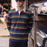 Classic Rugby Jersey – Navy and Green Stripes