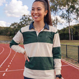 Classic Rugby Jersey - Green and Cream Stripes