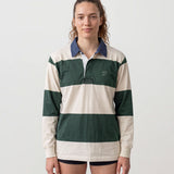 Classic Rugby Jersey - Green and Cream Stripes