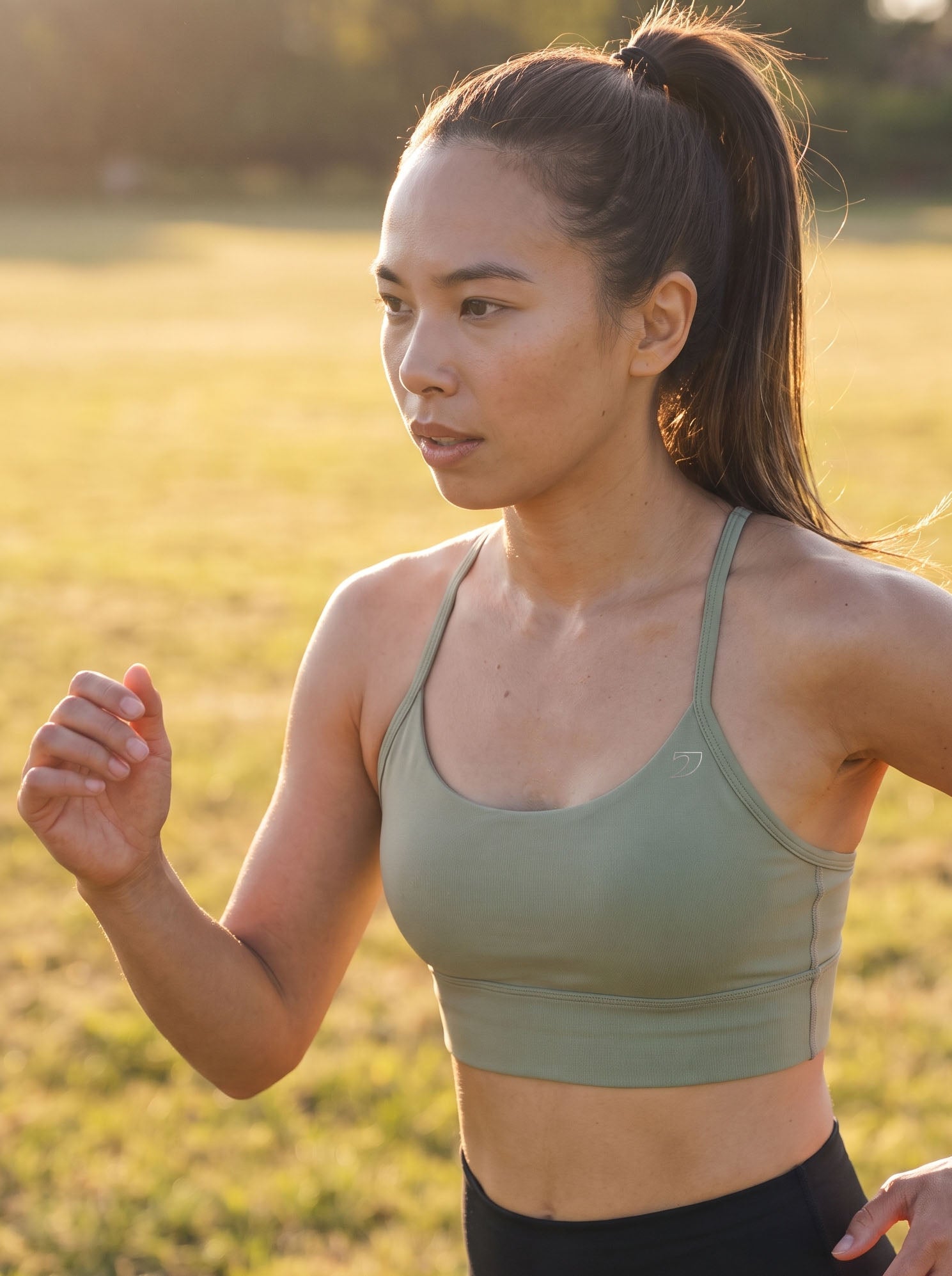 FlexiFit Sports Bra, Matcha Latte, view 4