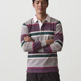 Classic Rugby Jersey – Grey and Burgundy Stripes