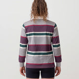 Classic Rugby Jersey - Grey and Burgundy  Stripes