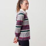 Classic Rugby Jersey - Grey and Burgundy  Stripes