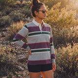 Classic Rugby Jersey - Grey and Burgundy  Stripes