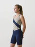 Ladies Rowing Unisuit – Varsity Sash – Hancock Green and Navy