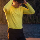 Men’s Rowing UV Baselayer – Long Sleeve – SolarShield – High Visibility Yellow