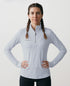 Women’s Mesh ¼ Zip Active Top – Breathable & Lightweight – Grey